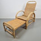 Vintage Boho Rotan Ligstoel Lounge Chair '60 Verstelbaar thumbnail 20