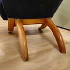 Vintage Theo Ruth Congo Fauteuil Stoel Donker Blauw thumbnail 2