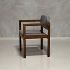 Jaren 60 Wengé Fauteuil Nederlands Design Armstoel Grijs thumbnail 9