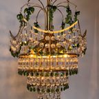 Set Van 2 Murano Druiven Druif Hanglampen Groen Met Kristal thumbnail 5