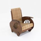 Set Art Deco Design Rattan Woven Lounge Chairs , 1930S Italy thumbnail 11