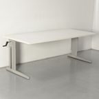 Markant Bureau, Wit Blad, 180 X 80 Cm, Hoogte Instelbaar Onderstel D.M.V. Handslinger thumbnail 2