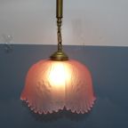 Prachtige Roze Hallamp, Hanglamp Met Bloemen Motief Uit Frankrijk thumbnail 4