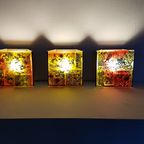 3 X Raak Coloured Glass Wall Sconces Lamps Willem Van Oyen. thumbnail 2