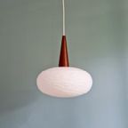 Ophanging In Witte Opaline En Teakhout, Scandinavische Stijl thumbnail 6