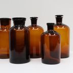 Grote Bruine Apotheker Flessen Set Van 5 thumbnail 2