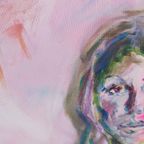 Origineel Acrylschilderij Impressionisme Expressionisme Blauw, Groen, Roze Schilderij thumbnail 5