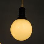 Cascade Hanglamp Met 5 Witte Glazen Bollen, Jaren 70 thumbnail 7