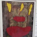 Dite Bultje Schilderij "rode Schelp", Ingelijst, 53 Cm X 65 thumbnail 12