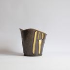 Vintage Modernist Embossed Copper Cachepot, 1950S. thumbnail 10