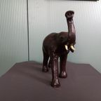 Grote Zeer Decoratieve Leren Olifant thumbnail 8