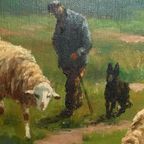 Henri Matthijs (xix-xx) Schapen Met Herder thumbnail 3