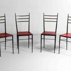 Elegante Vintage Set Van 4 Mid-Century Italiaanse Eetkamerstoelen thumbnail 4