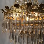 Zakkroonluchter Hanglamp Frans Kristal Vintage Goud thumbnail 18