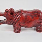 Vintage Rode Houten Hippo Nijlpaard ’70 Sculptuur Exotisch thumbnail 8