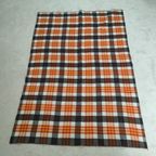 Bruin Deken/Plaid Met Rood Oranje Wit Geblokt (2 Zijdig) thumbnail 6
