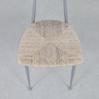 4X Dining Chair In Metal & Wood With Rattan Seats thumbnail 9