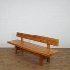 Large Scandinavian Solid Pine Bench By Knud Friis & Elmar Moltke Nielsen thumbnail 3