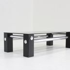 Vintage Design Salontafel Chrome En Glas 1970S Space Age thumbnail 6