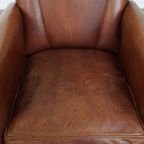 Stijlvolle Schapenleren Art Deco Fauteuil/ Armchair Met Een Tijdloos Design En Karakter thumbnail 6