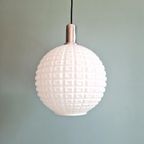 Vintage Getextureerde Witte Opaline Hanglamp, 1960-70 thumbnail 12