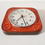 Vintage Keramieke Klok Staiger Quartz Oranje Klok Jaren 70 thumbnail 2