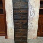Oude Teakhouten Ladenkast, Apothekerskast, Archiefkast thumbnail 2