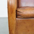 Strakke, Karakteristieke En Tijdloze Vintage Schapenleren Design Armchair thumbnail 11