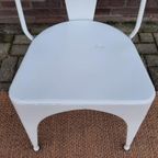 Set Van 4 Eetkamerstoelen Vintage Design Witte Stoelen thumbnail 7