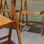 Set Van 5 Vintage Houten Klapstoelen Stoelen thumbnail 11