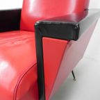 Vintage Skai Fauteuil Met Armleuningen thumbnail 28