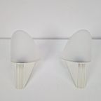 Set 2 Vintage Lumiance Cielo Wandlamp Glas 1980 Italy thumbnail 7