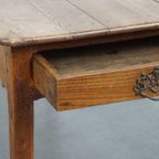 Mooie En Charmante Franse Antieke Eettafel/ Werktafel Met Een Lade Uit Eind 18e Eeuw thumbnail 4
