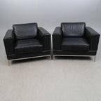 Ikea Arild Black Leather Arm Chair thumbnail 2