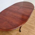 Vintage Eetkamertafel Ovale Uitschuifbare Eettafel, Tafel Mahoniehout thumbnail 20