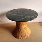 Sheaf Of Wheat Mcguire Rotan Bamboe Tafel Sidetable Vintage thumbnail 3