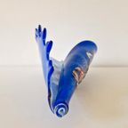 Vintage Glazen Schaal Glas Kunst Mondgeblazen Schelp Schaal thumbnail 5