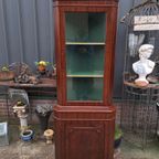 Klassiek Hoek Vitrine, Servies Kast Afm. 47 X 47cm En 185cm thumbnail 2