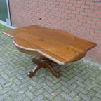 Ronde / Langwerpige Uittrek Eettafel Massief Eiken Donker thumbnail 5