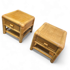 2 X Bamboo Night Stands / Side Tables / 1980s thumbnail 8