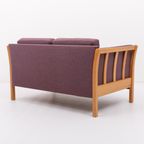 Vintage Danish Design Two Seat Sofa / 2 Zitsbank In Aubergine Wool thumbnail 6