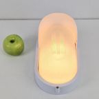 Vintage Simes Buitenlamp Wandlamp Metaal Glas ’80 Italy Wit thumbnail 5