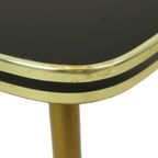 Fifties Rockabilly Salontafel Glas Conische Gouden Poten 90cm thumbnail 10