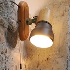 Vintage Verstelbare Wandlamp Hout/Metaal, Jaren '80 thumbnail 4