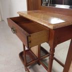 Staande Art Deco Wandkapstok Met Spiegels En Marmer Platen, Jaren 30 thumbnail 15