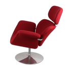 Refurbished Artifort Pierre Paulin Tulip F545 Designstoel - Rood - Draaifauteuil Tulpvoet thumbnail 3