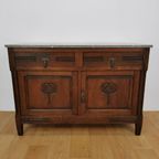 Vintage Frans Dressoir Commode, Ladekast Badkamermeubel Met Marmer Blad 114 thumbnail 5