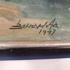 Vintage Schilderij Op Linnen Gesigneerd thumbnail 6