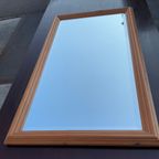 Vintage Brown Wooden Rectangular Wall Hanging Morris Mirror Large thumbnail 8