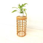 Retro Vintage Bijzettafel Plantentafel Jaren 70 Rotan Riet thumbnail 3
